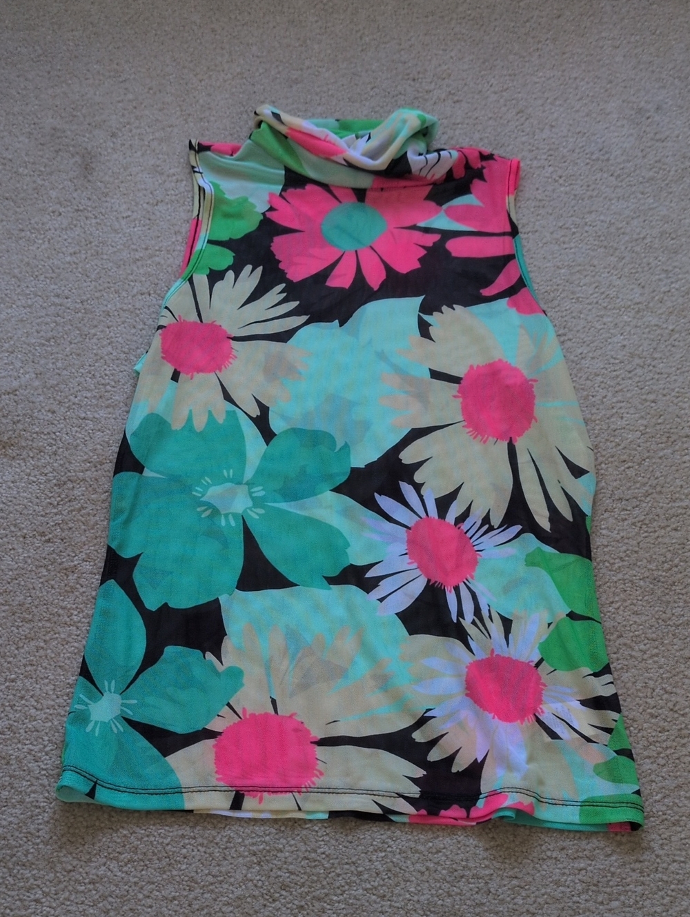 ARFM Neon Floral Mesh Tank Top Size Medium